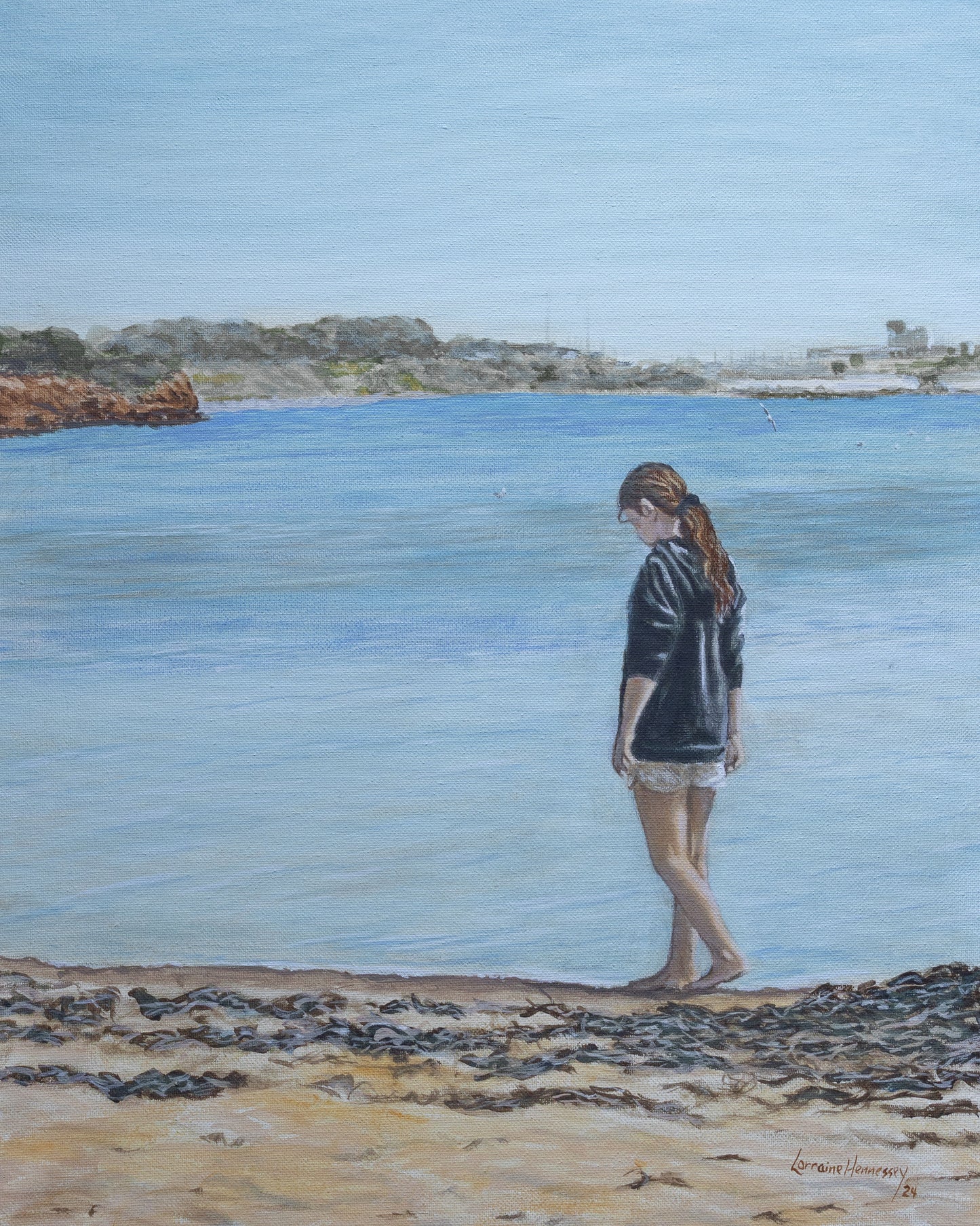 "Checking for Seaglass" Canvas Print