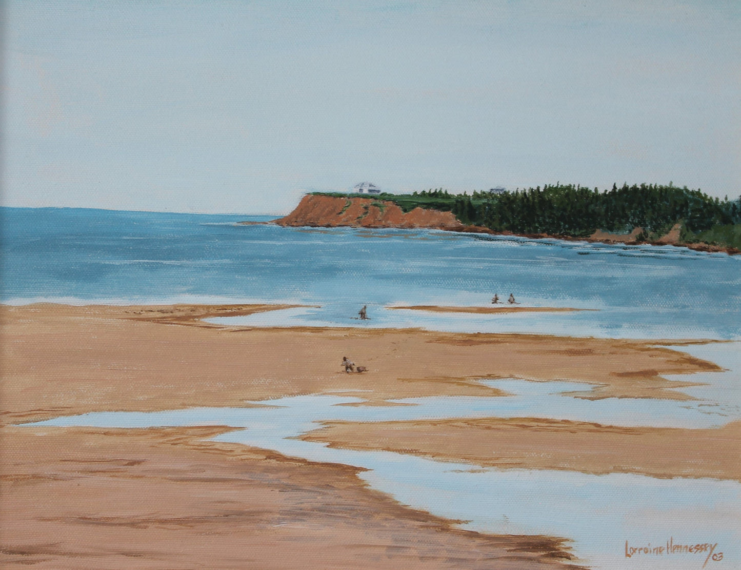 Clam Diggers - Souris Beach: Canvas Print